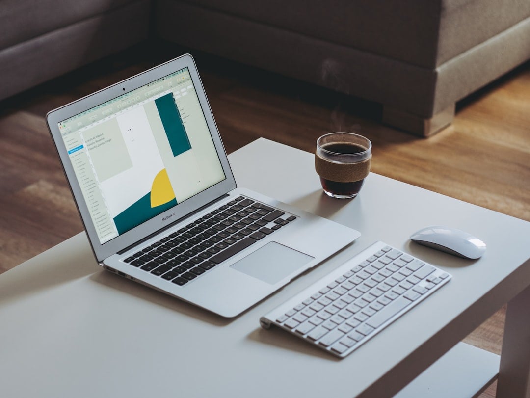 Laptop on a minimal desk