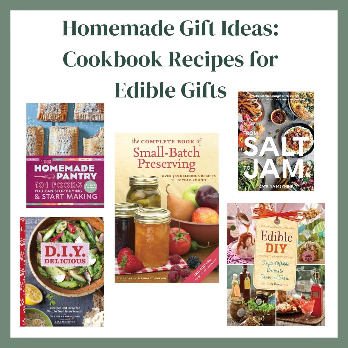 A graphic with the Homemade Gift Ideas Cookbooks on it