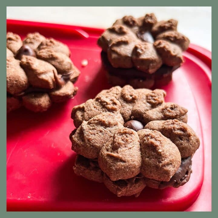 Betty Crocker Cookies on Red Lid with a Square Boarder