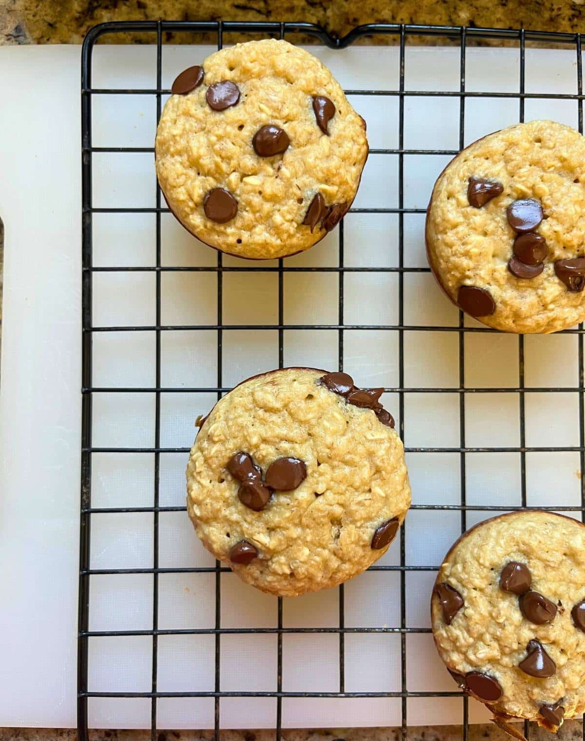 Blender Banana Muffins on a tray