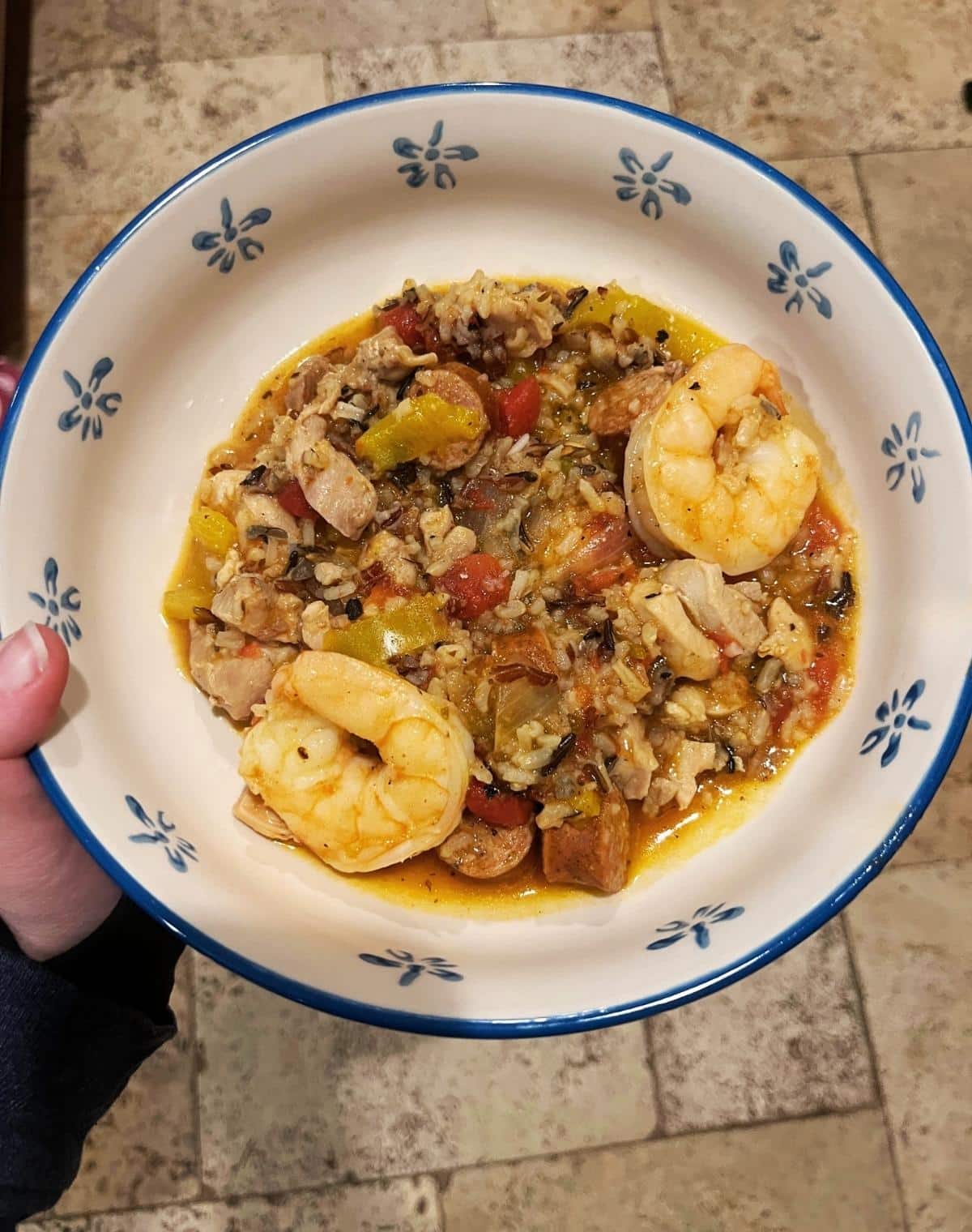 Instant Pot Chicken and Sausage Jambalaya on a plate