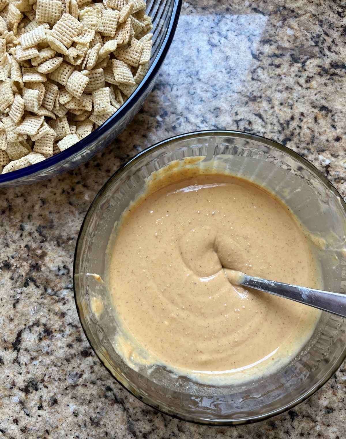 Melted Chocolate and butter in a bowl