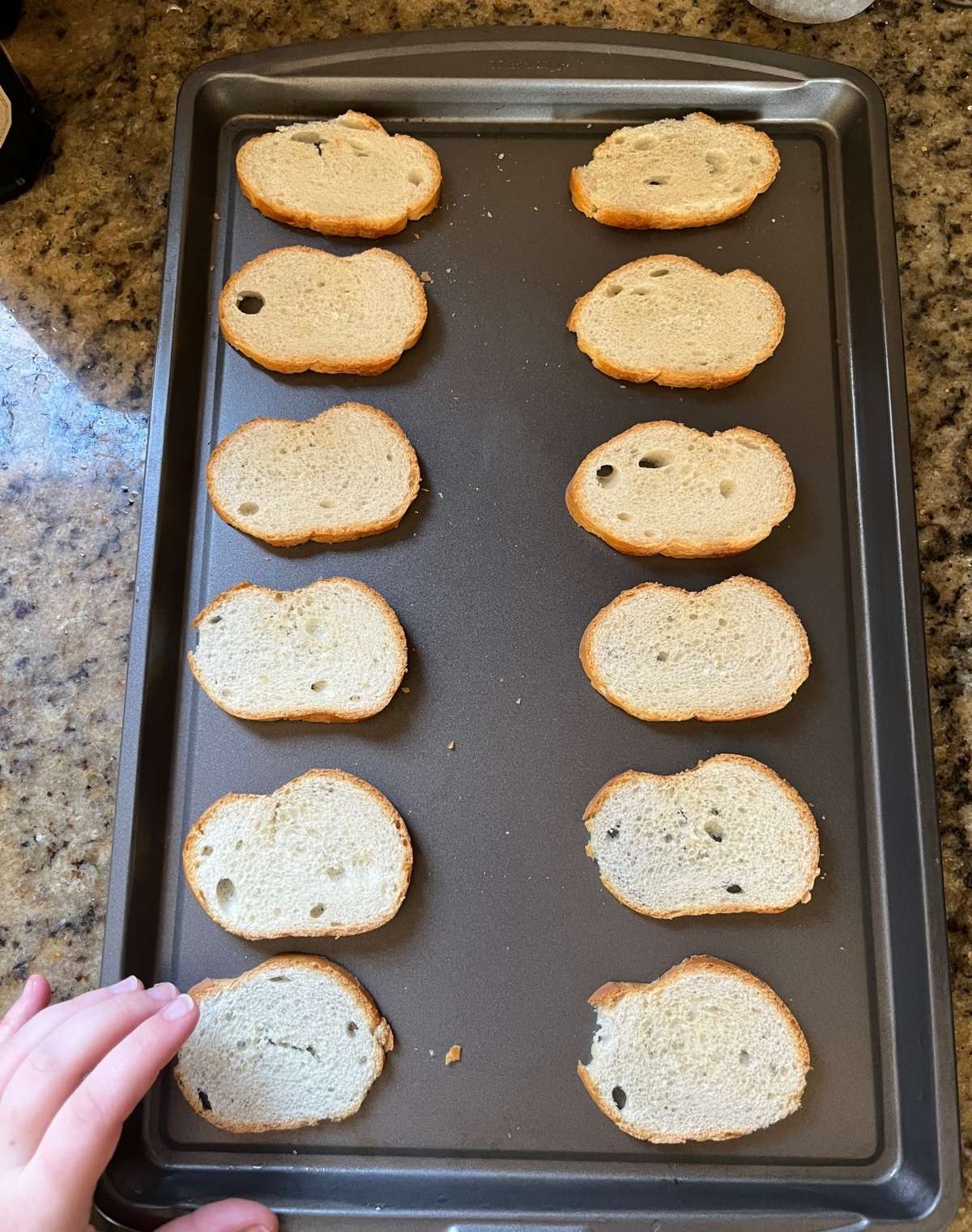 Bread on baking sheet