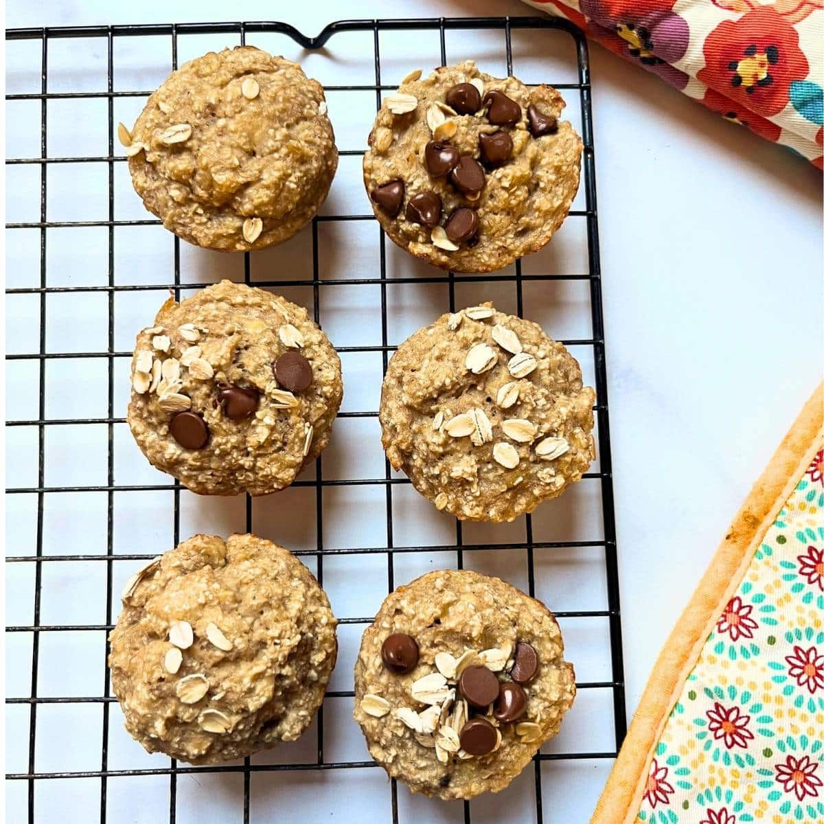 3 Ingredient Oatmeal Muffins on tray
