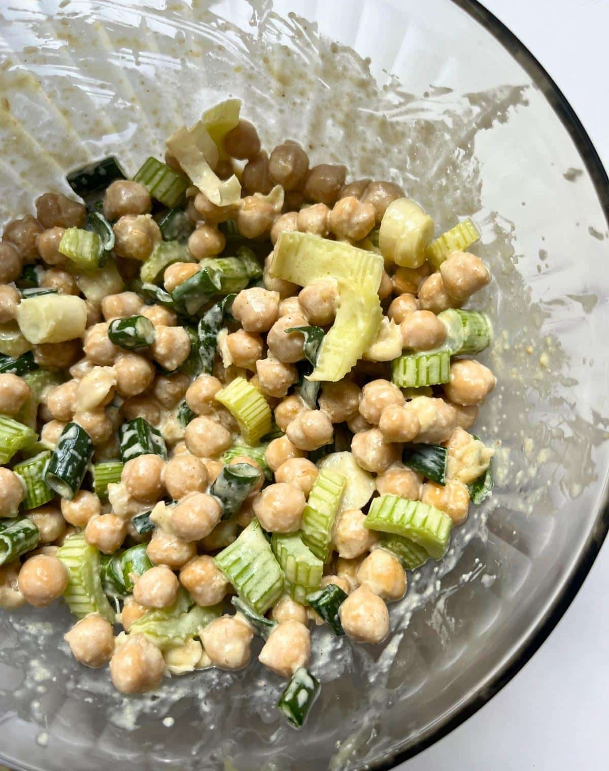 Creamy Chickpea Salad in a bowl